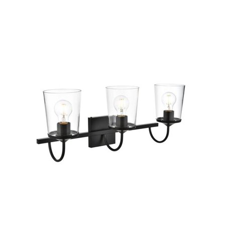 

Living District LD7313W24BLK 110 V Three Light Vanity Wall Lamp Black