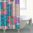 thumbnail image 4 of Bohemian Pioneer Flower Patchwork Shower Curtain 72"x84" ,Bathroom Decorative Shower Curtains Set with 12 Hooks,Modern Waterproof Washable Shower Curtain, 4 of 6