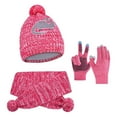 thumbnail image 2 of Little Girl Winter Hat Scarf Glove Set, Knitted Lined Beanies Cap for 2-8 Years Boys and Girls, 2 of 6