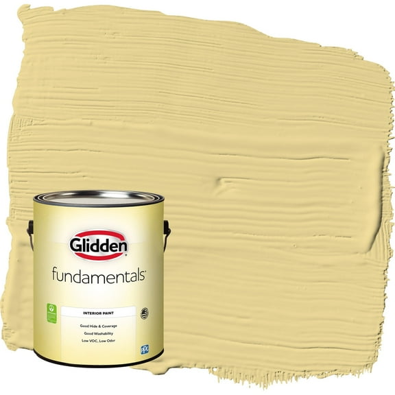 Glidden Fundamentals Wayward Wind / Yellow Flat Interior Paint, 1 Gallon