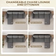 thumbnail image 4 of HOMCOM Sectional Sofa, L Shaped Couch with Changeable Chaise, Dark Grey, 4 of 10