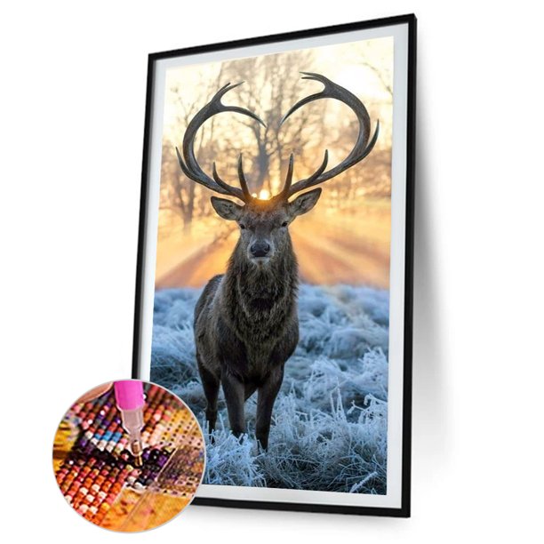 Cuadros Decorativos 5D bricolaje taladro redondo completo diamante pintura ciervo Animal hogar pared arte artesanía regalo Tmvgtek embutido en tela