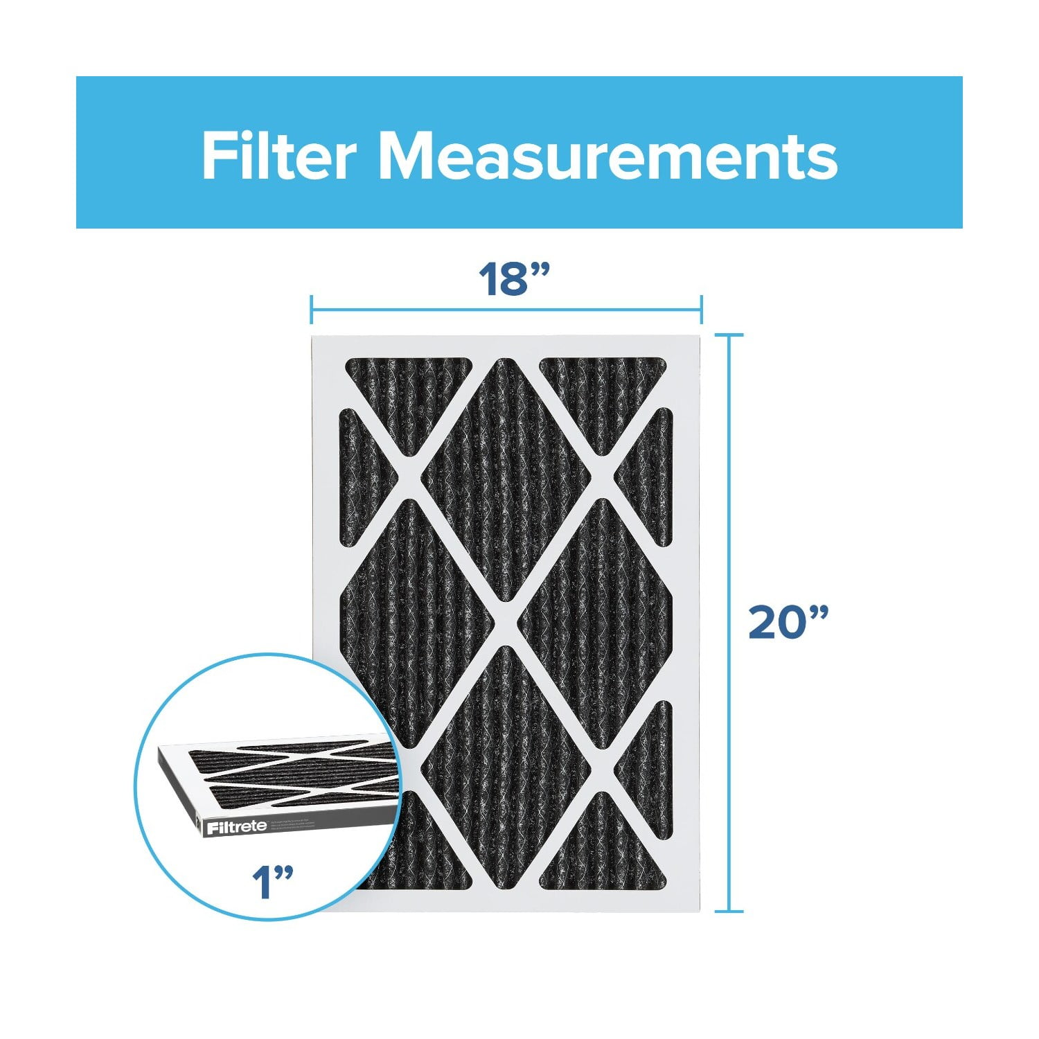 Filtrete 18x20x1 Air Filter, MPR 1200 MERV 11, Allergen Plus Odor Reduction, 1 Filter