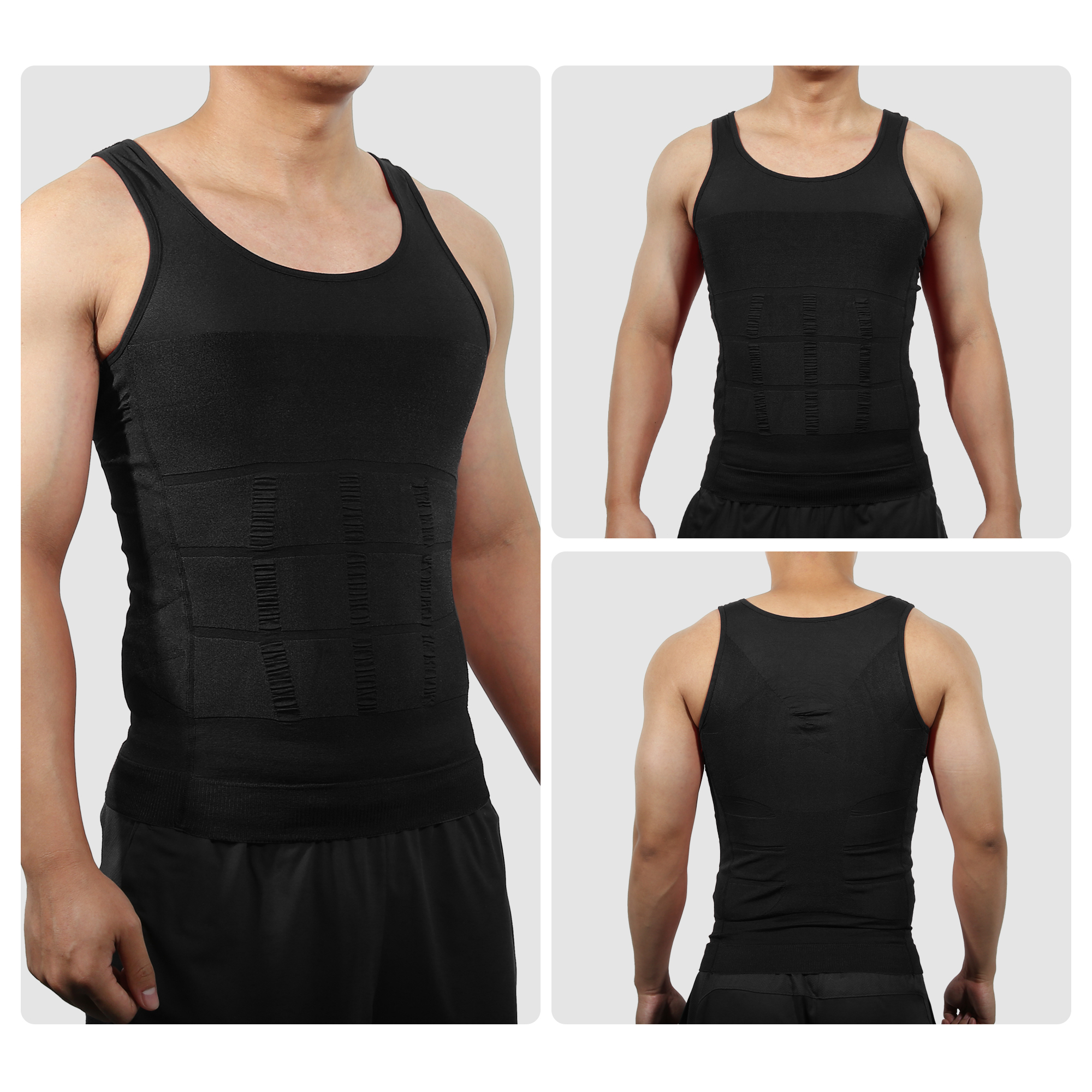 Unique Bargains Men Body Slimming Tummy Shaper Underwear Stretch Shapewear Waist Girdle XXXL Black