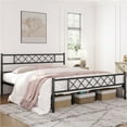 thumbnail image 6 of Topeakmart California King Metal Bed Frame with Crisscross Headboard & Footboard, Black, 6 of 9