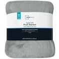 thumbnail image 3 of Mainstays Super Soft Plush Blanket, Light Grey, Twin 66"X90", 3 of 7