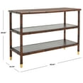 thumbnail image 5 of SAFAVIEH Tudor Dark Brown/Gold Wood Console Table with Shelf (42 in. W x 15.8 in. D x 28.9 in. H), 5 of 10