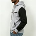 thumbnail image 4 of Chiccall Mens Cargo Hoodie Drawstring Quarter Zip Long Sleeve Hooded Sweatshirts Casual Colorblock Sweatshirts with Zipper Pockets, 4 of 5