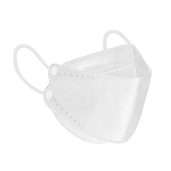 Fish Shape 5-Layer Protective Mask for Adults, Individually Pack, White, 50PCS