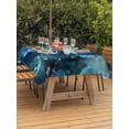 thumbnail image 4 of Rectangle Outdoor Tablecloth With Umbrella Hole And Zipper– Coastal Waterproof Patio Table Cover for Party, Picnic, Backyard, 60"x120" , Vintage Butterfly Ocean Blue, 4 of 8
