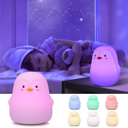 

Dosaele Silicone Penguin Night Lamp with Colorful Changing Lights Penguin Bedside Light