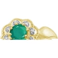 thumbnail image 4 of JewelersClub Emerald Ring Birthstone Jewelry – 0.45 Carat Emerald 14K Gold Plated Silver Ring Jewelry with White Diamond Accent – Gemstone Rings with Hypoallergenic 14K Gold Plated Silver Band, 4 of 5