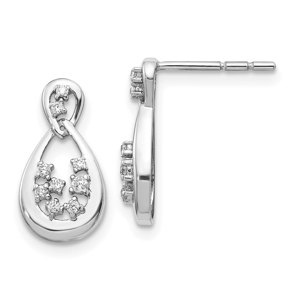 Mia Diamonds 14k White Gold Polished 3.75mm Oval Tube Hoop Earrings