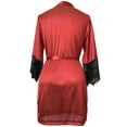 thumbnail image 4 of Awdenio Pajamas for Women Plus Size Fire , Women Cute Silk Kimono Dressing Lace Belt Bath Robe Nightwear, 4 of 5