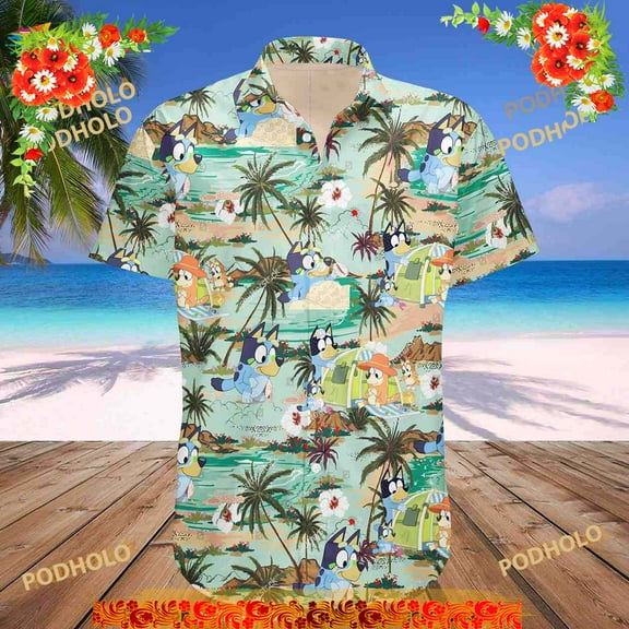 Funny Bluey Hawaiian Shirt For Women Men
