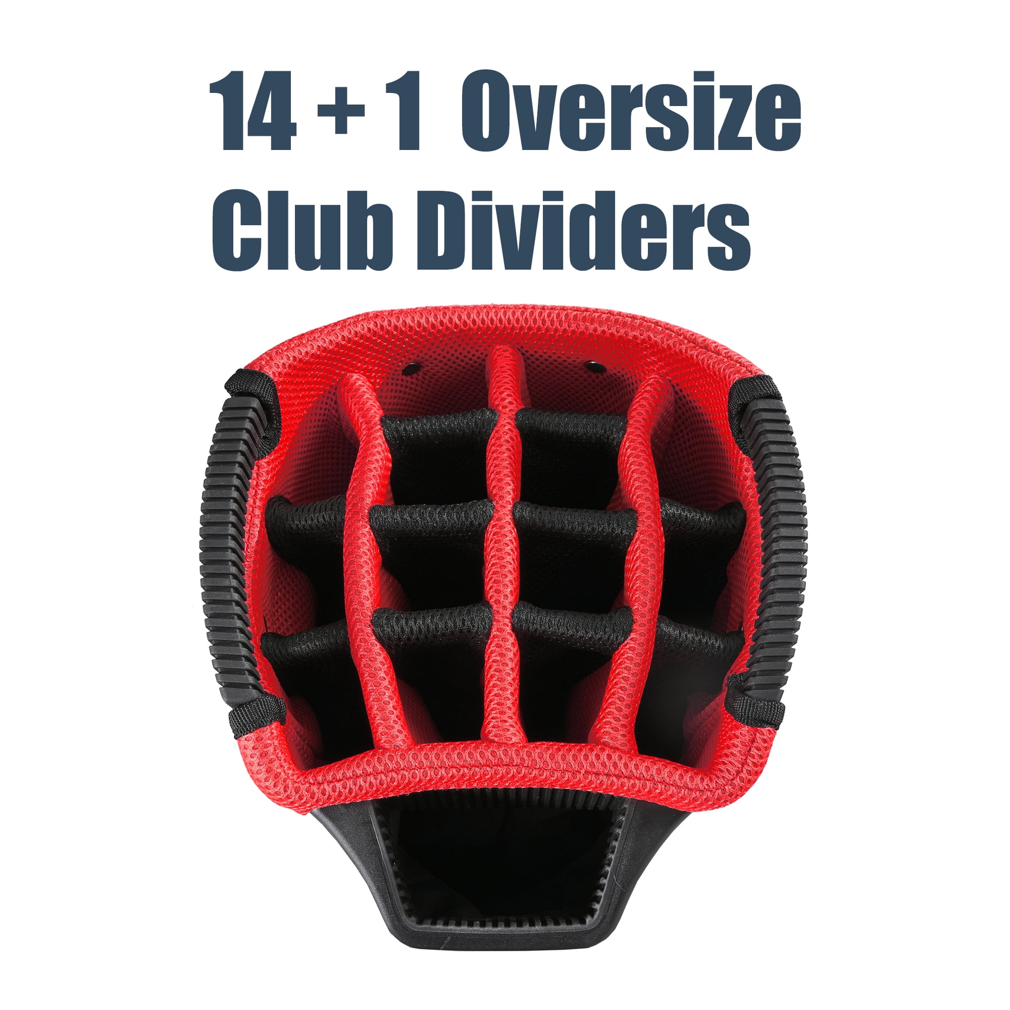 Axglo A211 Lightweight Golf Cart Bag | 15 Full-Length Dividers with Putter Well - Red/Black