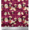 thumbnail image 1 of Soimoi Velvet Fabric Floral & Owl Cartoon Print Fabric by Yard 58 Inch Wide, 1 of 1