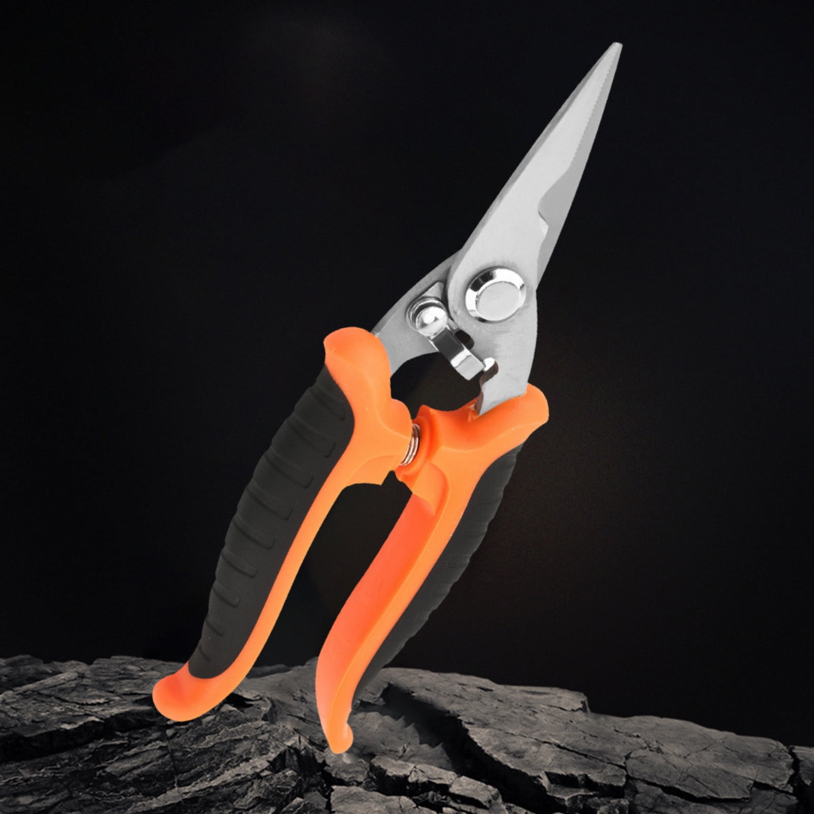 Holloyiver Aviation Tin Snips, 8 Inch Heavy Duty Metal Cutter, Straight Shears with Stainless Steel Blade & Comfort Grips, Multifunction Cutting of Branches, Cable Wires, Thin Iron, Cardboard