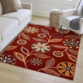 thumbnail image 3 of Maples Rugs Reggie Bohemian Floral Merlot Non Slip Indoor Area Rug, 5' x 7', 3 of 7