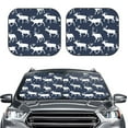 thumbnail image 2 of Windshield Sun Shade, Aesthetic reindeer moose navyblue Foldable Car Sun Shade Windshield for Front, 2 Pieces, 2 of 7