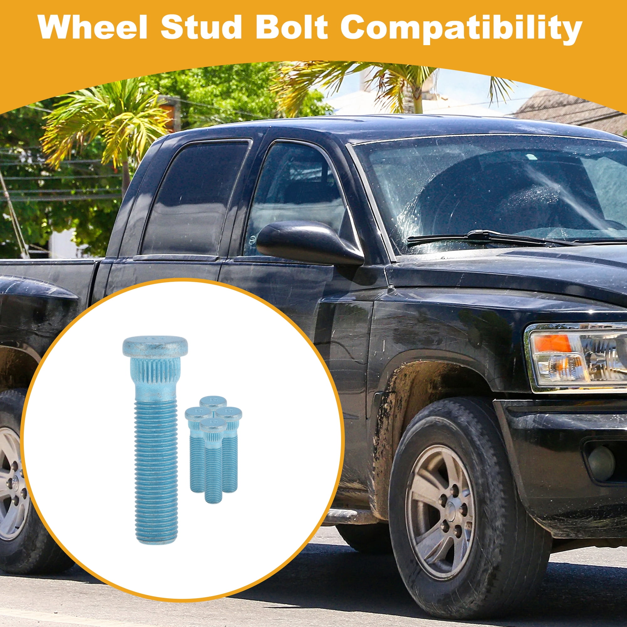 Unique Bargains M14x1.5 Wheel Lug Stud for Dodge 1500 2011-2025 Front Rear Bolt Set