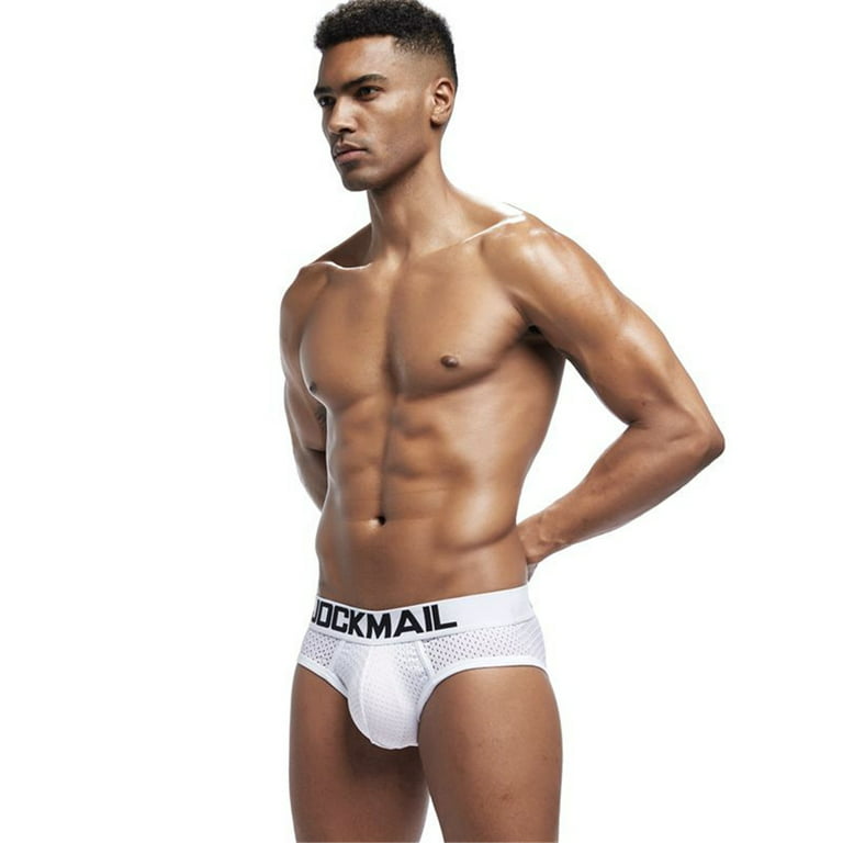 JOCKMAIL 4PCS/Packs Men Briefs Men Underwear Comfortable Men's Boxer Briefs  Male Lace Pantie (M, Black-White-Red-Navy) : : Clothing, Shoes &  Accessories