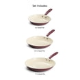 thumbnail image 2 of Tramontina Ceramaware 3-Pack Ceramic Nonstick Fry Pan Set (8-Inch, 9.5-Inch & 11-Inch) Wine, 2 of 12