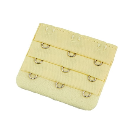 

Thinsont Extension Strap Bra Extender Buckle 3 Hook Women Accessories Practical Elastic Multicolor Clips Tight 3 Rows Underwear light yellow