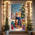thumbnail image 3 of Orange Christmas Banner Snowy Scene Festive Display Plaid Scarf Gift Boxes Xmas Backdrop for Christmas Party Winter Holiday Photo Shoot, 3 of 9