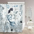 thumbnail image 3 of Mermaid Shower Curtain,Nautical Shower Curtain for Bathroom,Blue Ocean Beach Coastal Octopus Shower Curtains,Seagrass Coral Girl Bathroom Decoration Shower Curtain,Cute Fabric Shower Curtain 72X84in, 3 of 6