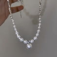 thumbnail image 3 of LYMAYTER Collier en Strass pour Femmes - Faux Perle, Pierre Irrégulière, Ajustable-Cyclable, 3 of 6