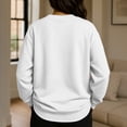 thumbnail image 4 of Women's Solid Color Round Neck Drop Shoulder Long Sleeve Loose Fit Casual Sweatshirt Top Fall and Winter Fashion Winter Clothes,White,Size 2XL, 4 of 5