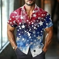 thumbnail image 5 of JGNGSHN Men’s Hawaiian Shirt Short Sleeve Button Up Stars and Stripes Print Patriotic Top, 5 of 11