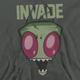 thumbnail image 2 of Invader Zim Invade Unisex Adult Pull-Over Hoodie (Medium) Charcoal, 2 of 6