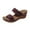 Brown, variant on ShiShine Womens Wedge Heel Slide Sandals Casual Summer Double Strap Comfortable Slip On Shoes