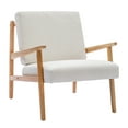 thumbnail image 5 of Duhome Mid-Century Modern Fabric Accent Chair with Wooden Arms for Living Room Armchair Lounge Chair Reading Chair for Bedroom, Cream White, 5 of 8