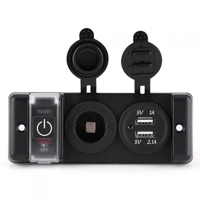 Dual Usb Power Socket Boat Dual Usb Socket Boat Power Socket 12V Waterproof Lighter Dual USB Power Socket Switch Panel For Car RV Marine Boat
