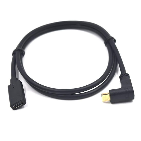 Kework 33ft USB c à USB c Câble d'Extension, Angle de 90 Degrés vers le Haut et vers le Bas USB Type c Mâle à Femelle Synchronisation de Charge et de Transfert de Données Cordon, 3A & 10gbps (Up & Down-33ft)
