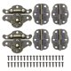 thumbnail image 1 of Uxcell 2-Pack Bisagras de Puerta Pequeñas, 1.88in (48mm) Bisagras Mini de Pliegue de Hierro Interior con Gancho de Pestillo; Tornillo para Caja de Joyas, 1 of 1