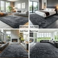 thumbnail image 2 of Buganda Area Rugs for Living Room 5'X8', Soft and Fluffy Shaggy Carpet for Pets, Machine Washable Floor Rugs for Bedroom, Grey, 2 of 7