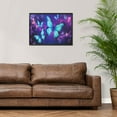 thumbnail image 4 of Aarocafa – Neon Blue Butterfly Art (Black Plastic Frame) | Enchanted Core Wall Decor | Vibrant Purple Galaxy Print – Bold Bedroom/Living Room Accent – 12x12in – Black Frame, 4 of 7