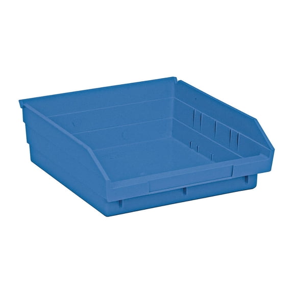 Quantum Economy Multi-purpose 4 " shelf bins with divider tabs in Blue 11-5/8" x11-1/8" x 4" Sold 36 per Zack pack carton