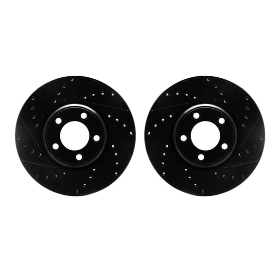 Dynamic Friction Company Front Brake Rotors-Drilled and Slotted-Black 8002-54176
