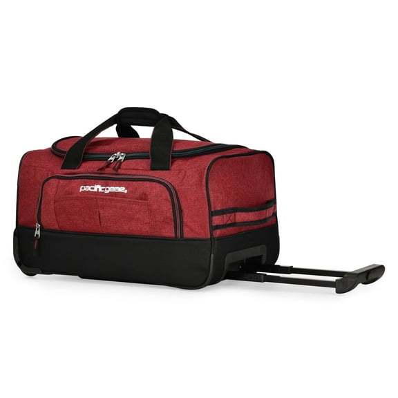 Pacific Gear Keystone 21" Rolling Duffel Bag with Wheels, Bright Red