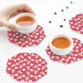 thumbnail image 3 of KLL Drink Coasters Set Octagon of 4,PU Leather Absorbent Coasters Set Decorative Coffee Cup Coasters Housewarming Gift for Home Decor-Piggy Sunflower, 3 of 5
