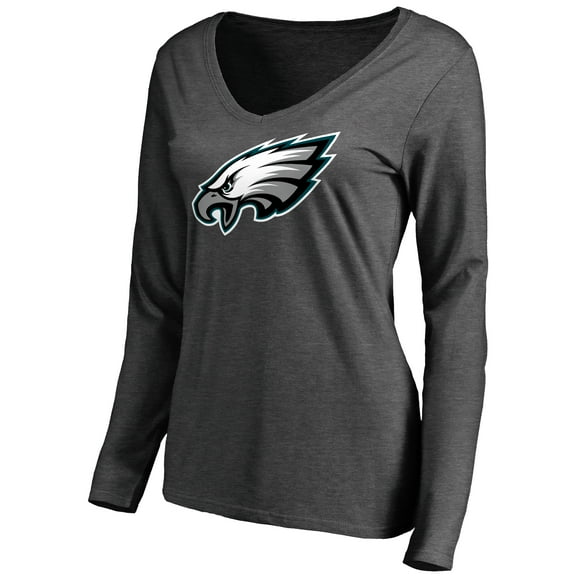 Women's Heathered Gray Philadelphia Eagles Team Logo Long Sleeve T-Shirt
