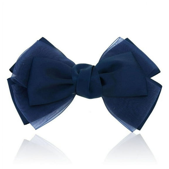 UPOUART Dark Blue Bowknot Hair Clip with Durable Silk and Metal for Hair Accessory