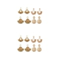 thumbnail image 3 of Paquete de 6 aretes de ratán Qarigey hechos a mano atractivos, 3 of 6