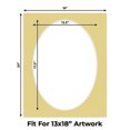 thumbnail image 2 of Soft Yellow Picture Frame Mat for 16x20 Frames - Oval Opening for 13x18 Photos - 10 Mats, 2 of 7