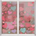 thumbnail image 5 of HuiXinOu Heart Static Cling Window Decals, Valentine's Day Wall Door Decoration, Removable Reusable Love Background Stickers for Home Office Party, 5 of 6